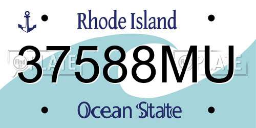 37588MU Rhode Island License Plate