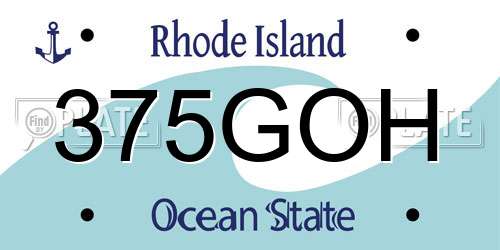 375GOH Rhode Island License Plate
