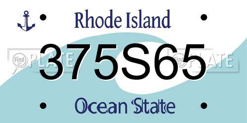 375S65 Rhode Island License Plate