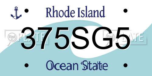 375SG5 Rhode Island License Plate