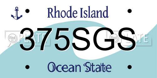 375SGS Rhode Island License Plate