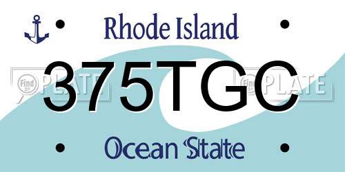 375TGC Rhode Island License Plate