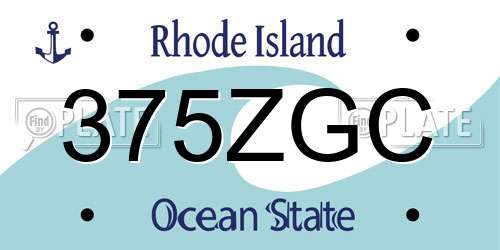 375ZGC Rhode Island License Plate