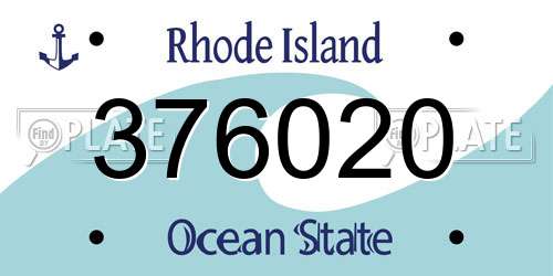376020 Rhode Island License Plate