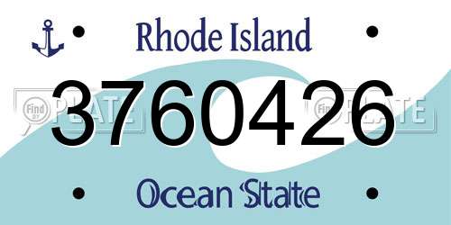 3760426 Rhode Island License Plate