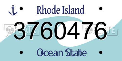 3760476 Rhode Island License Plate