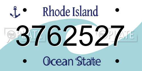 3762527 Rhode Island License Plate