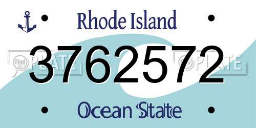 3762572 Rhode Island License Plate