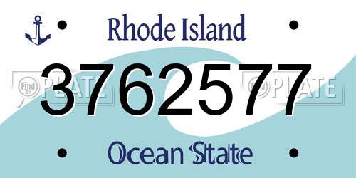 3762577 Rhode Island License Plate