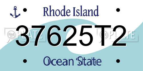 37625T2 Rhode Island License Plate