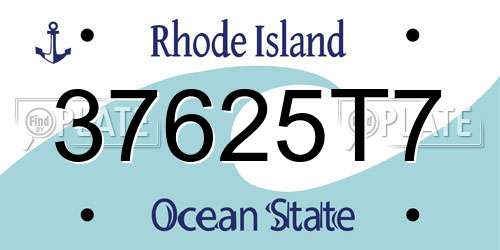 37625T7 Rhode Island License Plate