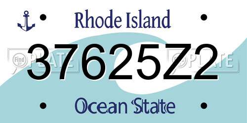 37625Z2 Rhode Island License Plate