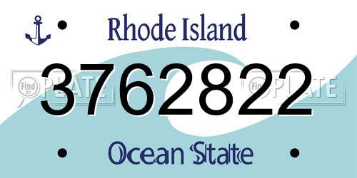 3762822 Rhode Island License Plate