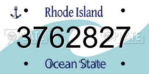 3762827 Rhode Island License Plate