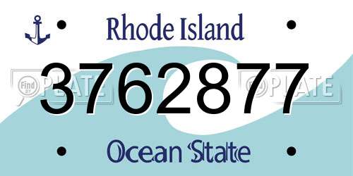 3762877 Rhode Island License Plate