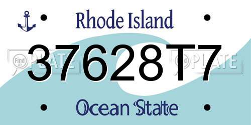 37628T7 Rhode Island License Plate