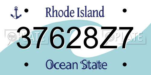 37628Z7 Rhode Island License Plate