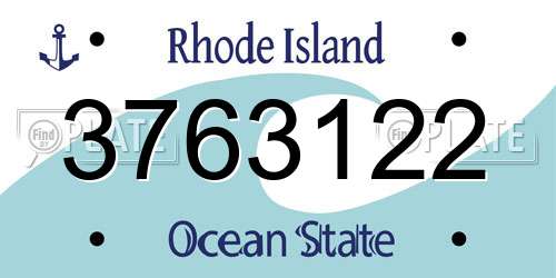 3763122 Rhode Island License Plate