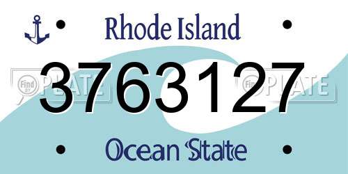 3763127 Rhode Island License Plate