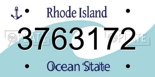 3763172 Rhode Island License Plate