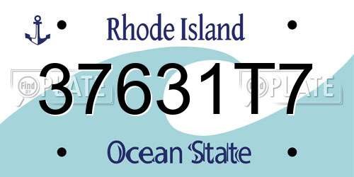 37631T7 Rhode Island License Plate