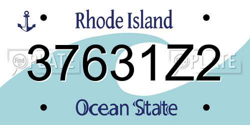 37631Z2 Rhode Island License Plate