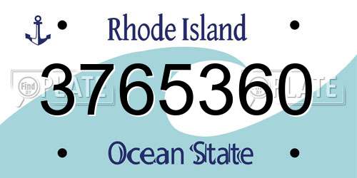 3765360 Rhode Island License Plate