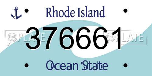 376661 Rhode Island License Plate