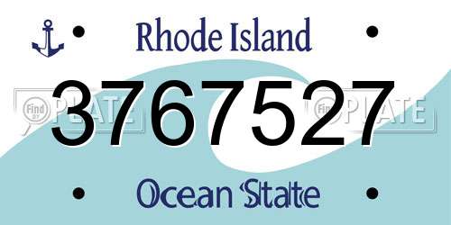 3767527 Rhode Island License Plate
