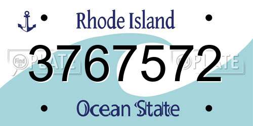 3767572 Rhode Island License Plate