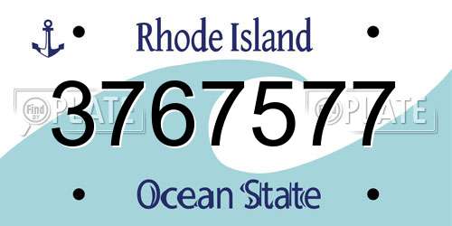 3767577 Rhode Island License Plate