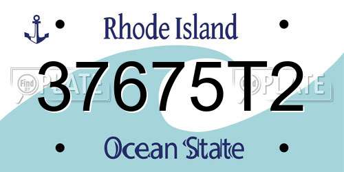 37675T2 Rhode Island License Plate
