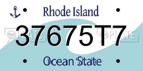 37675T7 Rhode Island License Plate