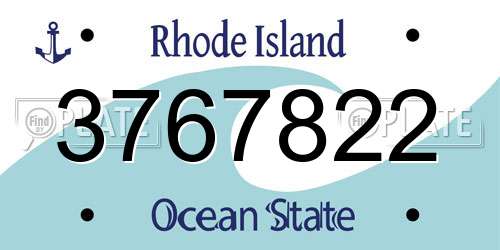 3767822 Rhode Island License Plate
