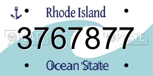 3767877 Rhode Island License Plate