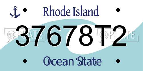 37678T2 Rhode Island License Plate