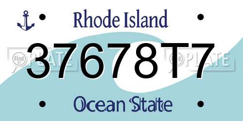 37678T7 Rhode Island License Plate