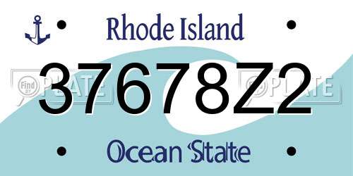 37678Z2 Rhode Island License Plate