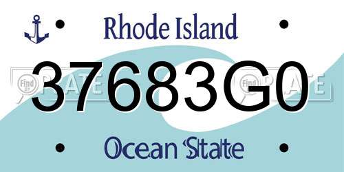 37683G0 Rhode Island License Plate