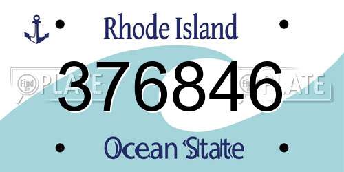 376846 Rhode Island License Plate