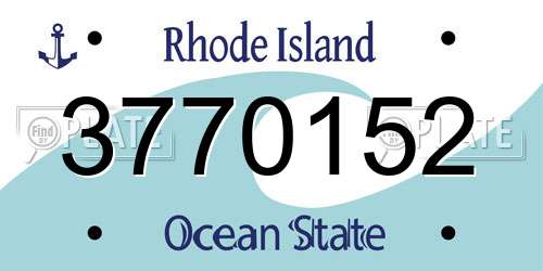 3770152 Rhode Island License Plate
