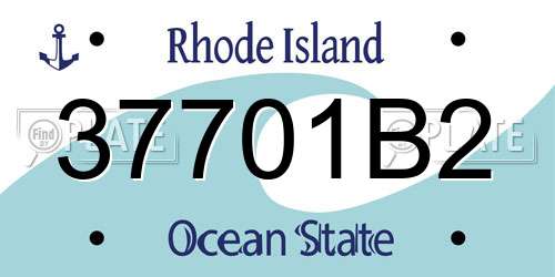 37701B2 Rhode Island License Plate