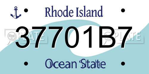 37701B7 Rhode Island License Plate