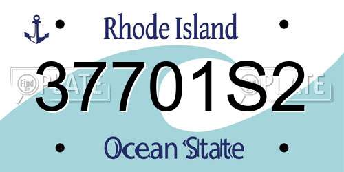 37701S2 Rhode Island License Plate