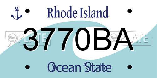 3770BA Rhode Island License Plate