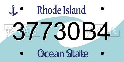 37730B4 Rhode Island License Plate