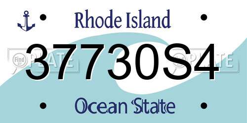 37730S4 Rhode Island License Plate