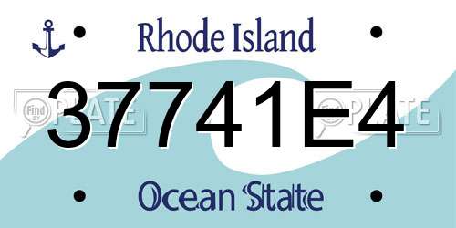37741E4 Rhode Island License Plate