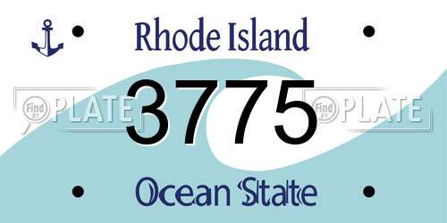 3775 Rhode Island License Plate