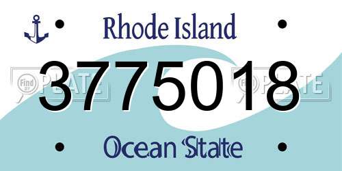 3775018 Rhode Island License Plate